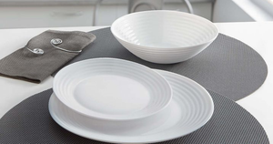Harena White Dinner Set 46pcs Opal Glass