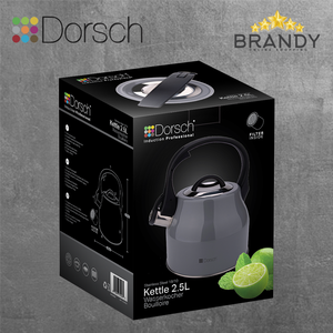 Grey Kettle 2.5L Stainless Steel with Filter