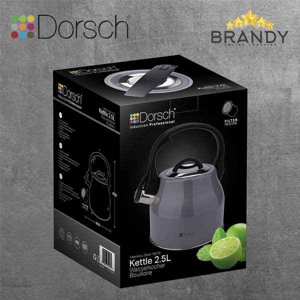 Grey Kettle 2.5L Stainless Steel with Filter