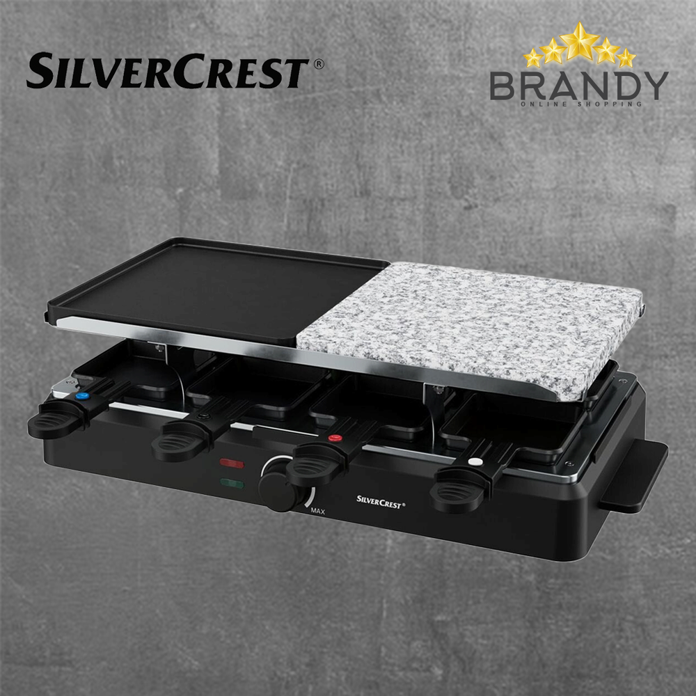 Raclette-Grill Double Sided SRGS-1400, Stone Plate, 8 Trays, 1400W Power