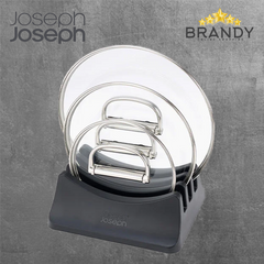 Joseph Joseph Space 3-Piece Lid Storage Stand Holds 3 Glass Lids Blue