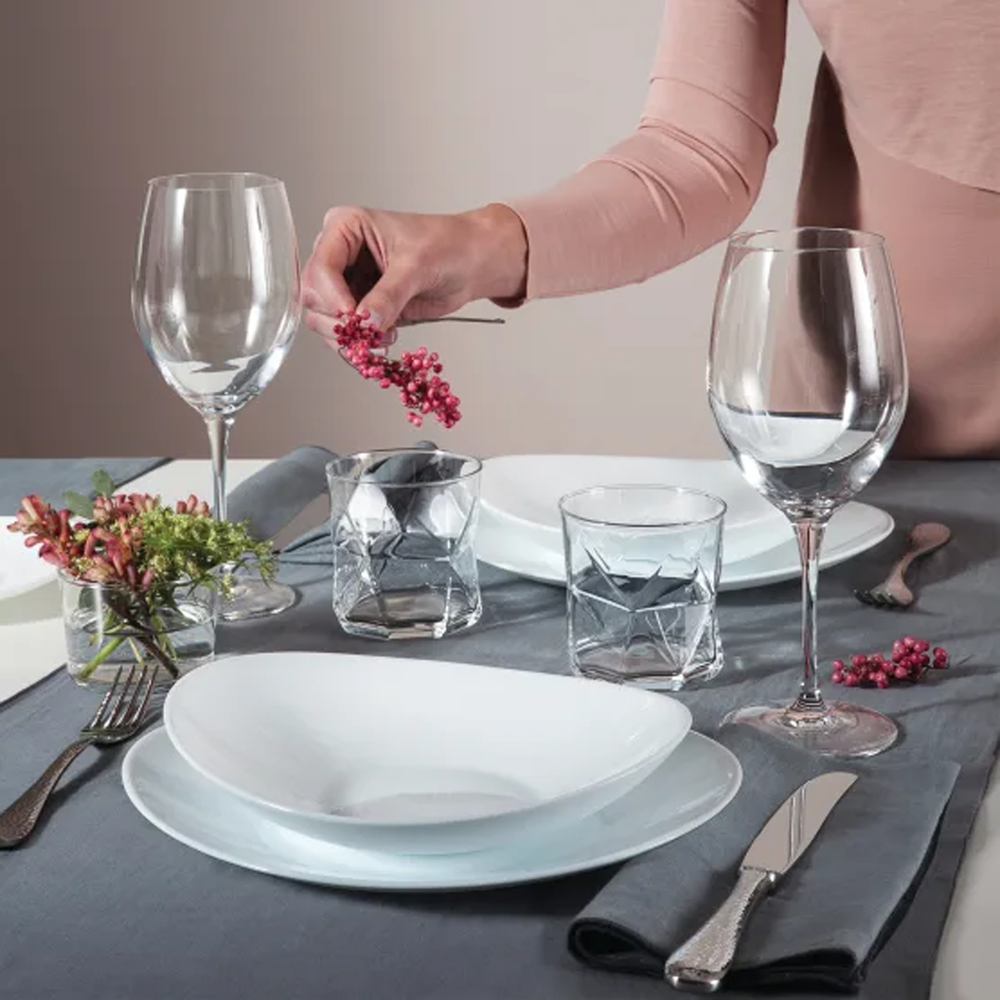 Prometeo Dinner Set 18pcs Opal Glass