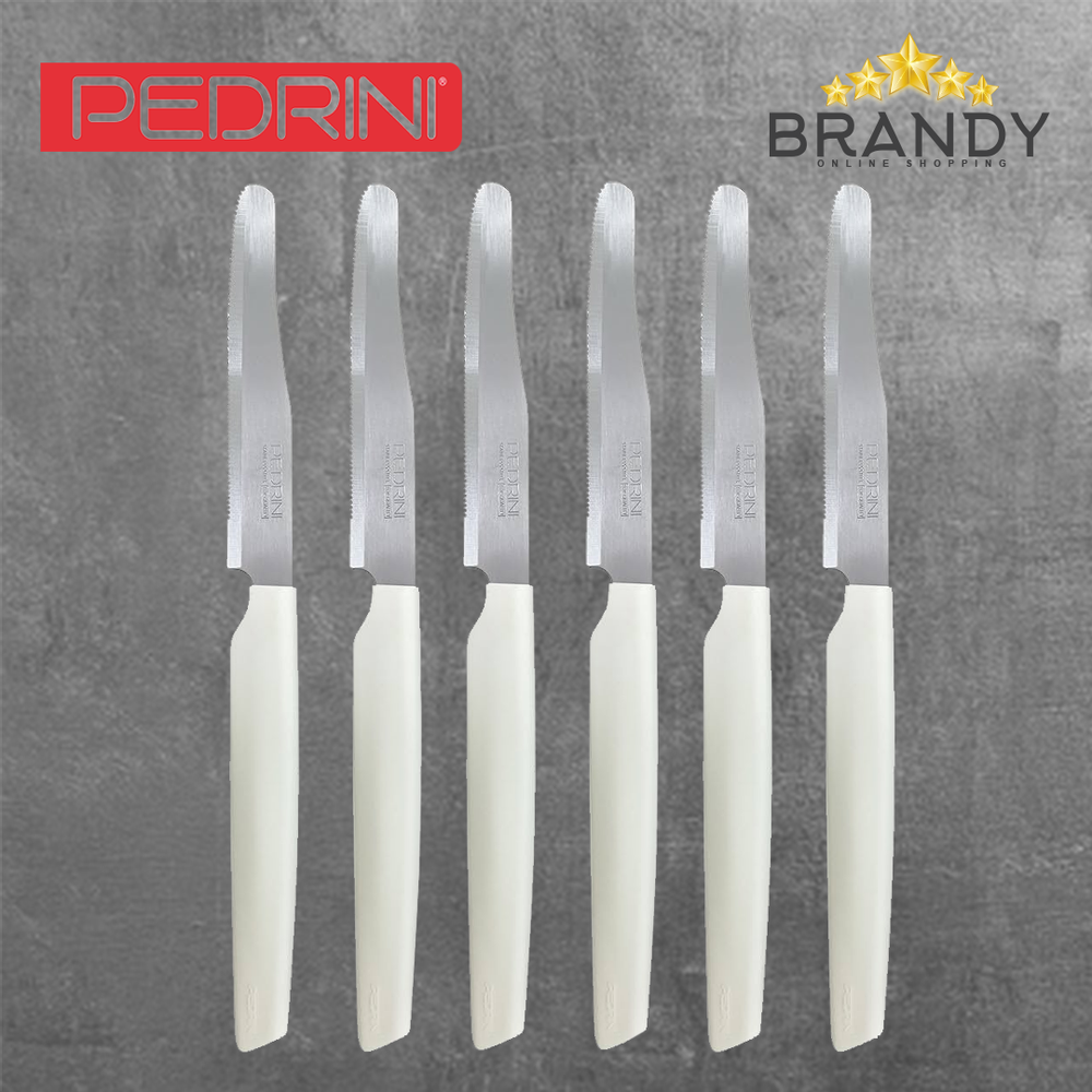 White Knives Set 6pcs Stainless Steel