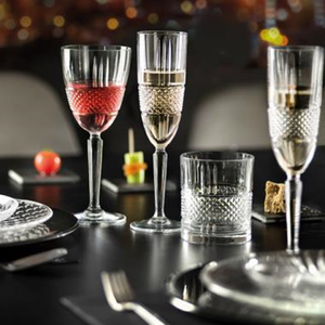 Brillante Wine Glasses Set 6pcs, Crystal Glass, Made in Italy