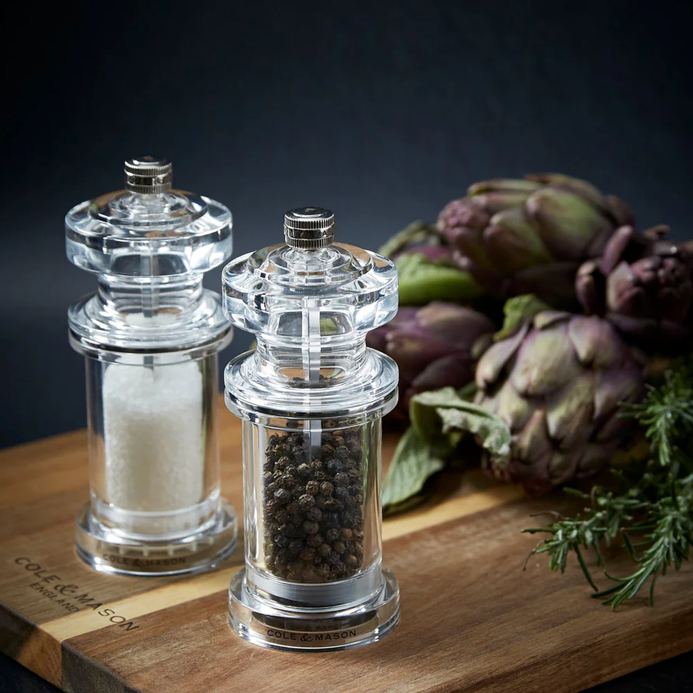 Acrylic Salt & Pepper Grinder with Adjustable Levels