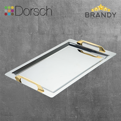 Luxe Stainless Steel Serving Tray Gold or Silver Sleek Rectangular Serveware