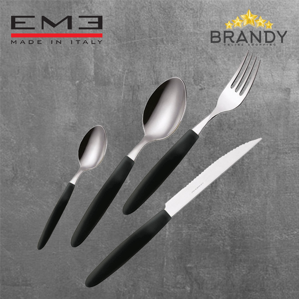 Light Black Cutlery Set 24pcs