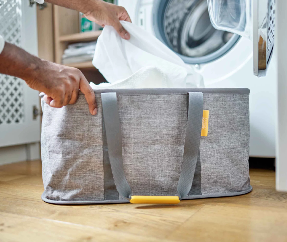Hold-All Grey Collapsible 35L Laundry Basket