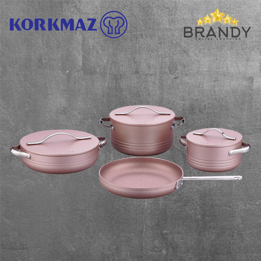 Linea Plus Rose Gold Cookware Set 4pcs Non Stick Granite Eco-Friendly