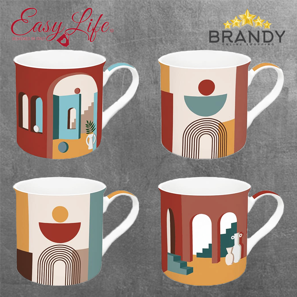 Illusion Mugs Set 4pcs, Porcelain, 300ml