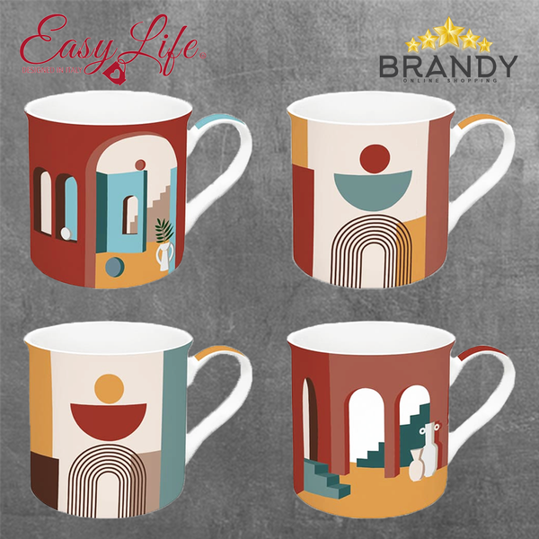 Illusion Mugs Set 4pcs, Porcelain, 300ml