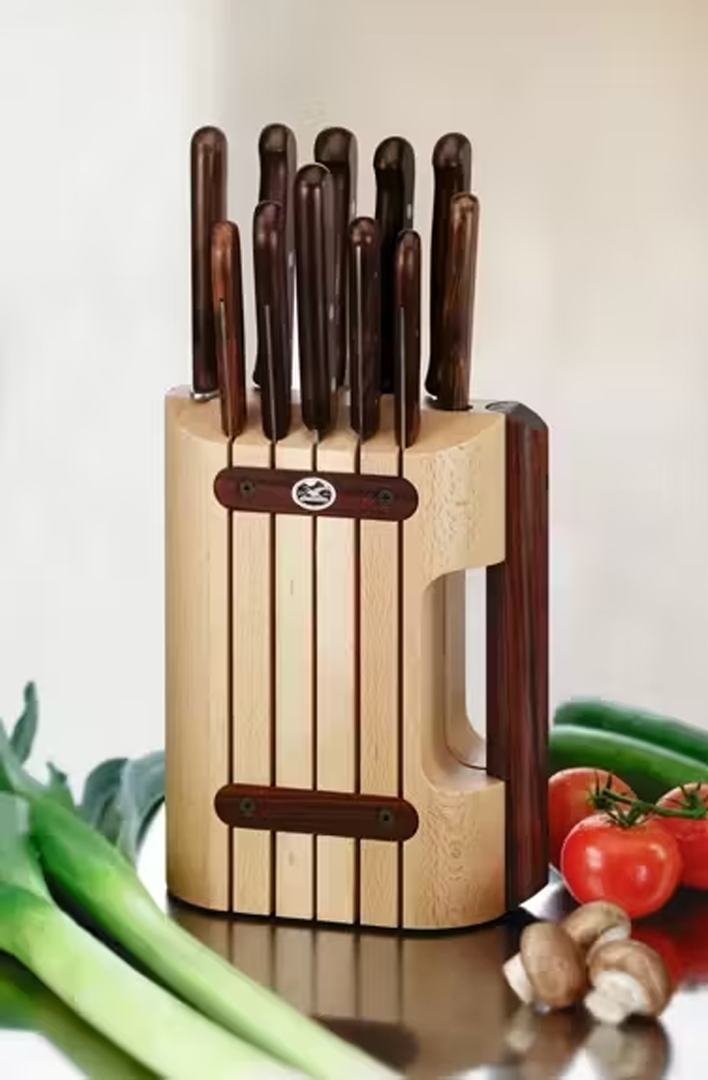 Knife Set 11pcs With Wooden Stand, Stainless Steel Blades