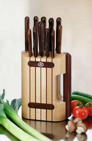 Knife Set 11pcs With Wooden Stand, Stainless Steel Blades