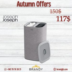 Grey Separation Laundry Basket 60 Liters