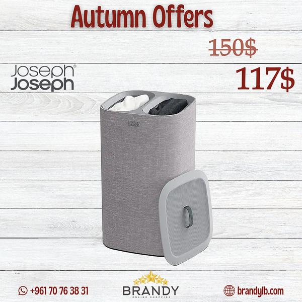 Grey Separation Laundry Basket 60 Liters