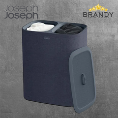Joseph Joseph Tota 90L Laundry Separation Basket Black 2×45L