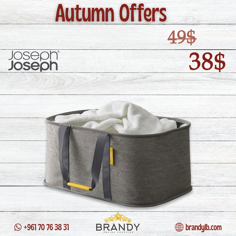 Hold-All Grey Collapsible 35L Laundry Basket