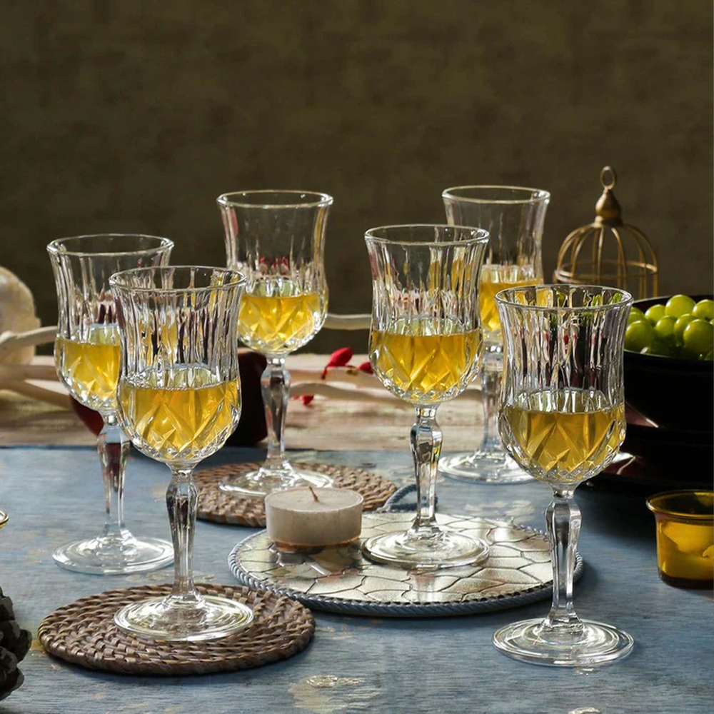 Opera Wine Glasses Set 6pcs, Crystal Glass, Made in Italy