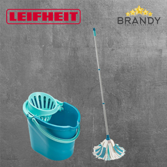 Leifheit 3in1 Power Mop Set 12 L Bucket with Wringer and Microfibre Mop