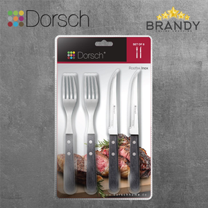 Wooden Steak Set 8pcs with Pakka Wood Handles