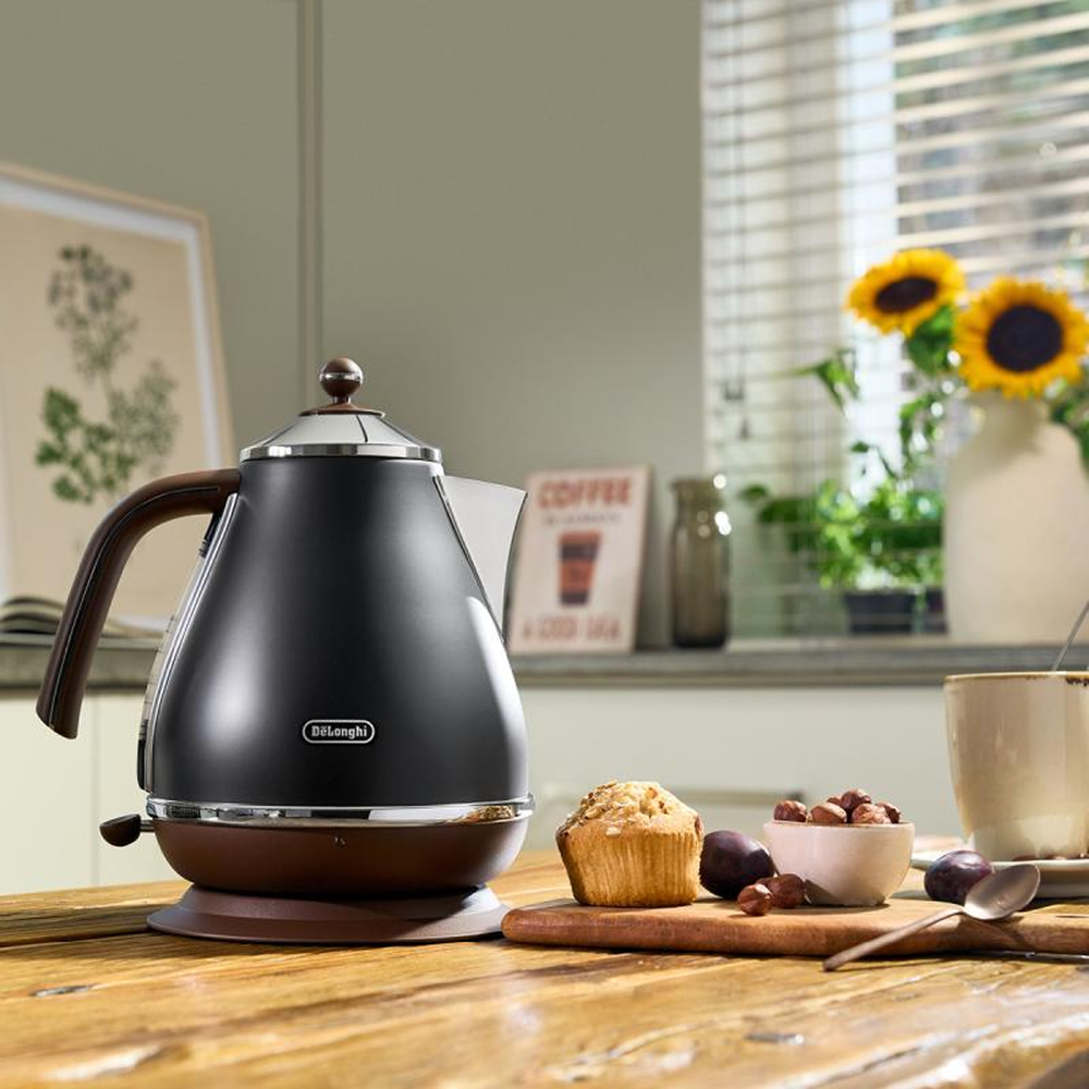 Icona Vintage Electric Kettle Black KBOV2001BK Retro 1.7L Stainless Steel