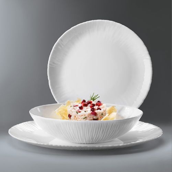 Coconut Dinner Set 18pcs Opal Glass Plates