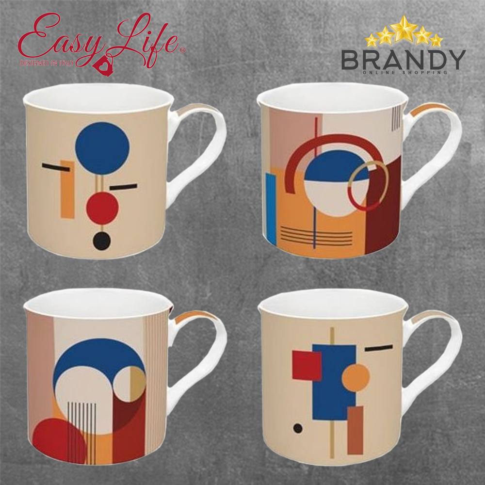 Bauhaus Mugs Set 4pcs Porcelain 300ml