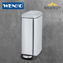Wenko Design Pedal Bin Stainless Steel Easy-Close 12L 20L Silver Matt