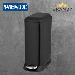 Wenko Leman Easy-Close Pedal Bin Matte Black Stainless Steel 12 L 20 L