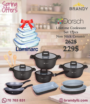 Dorsch Lifetime Granite 12-Piece Cookware Set with Removable Handles