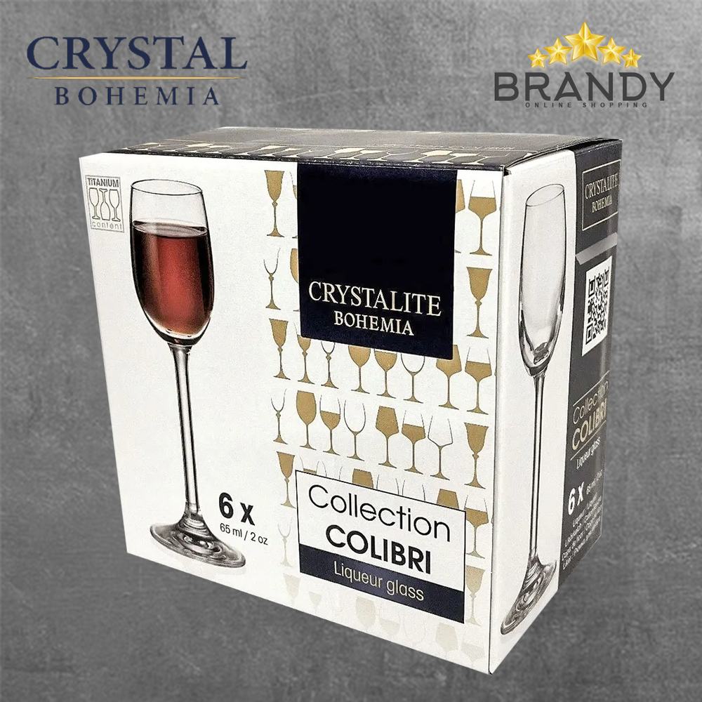 Colibri Champagne Glasses Set 6pcs, 220ml Crystal