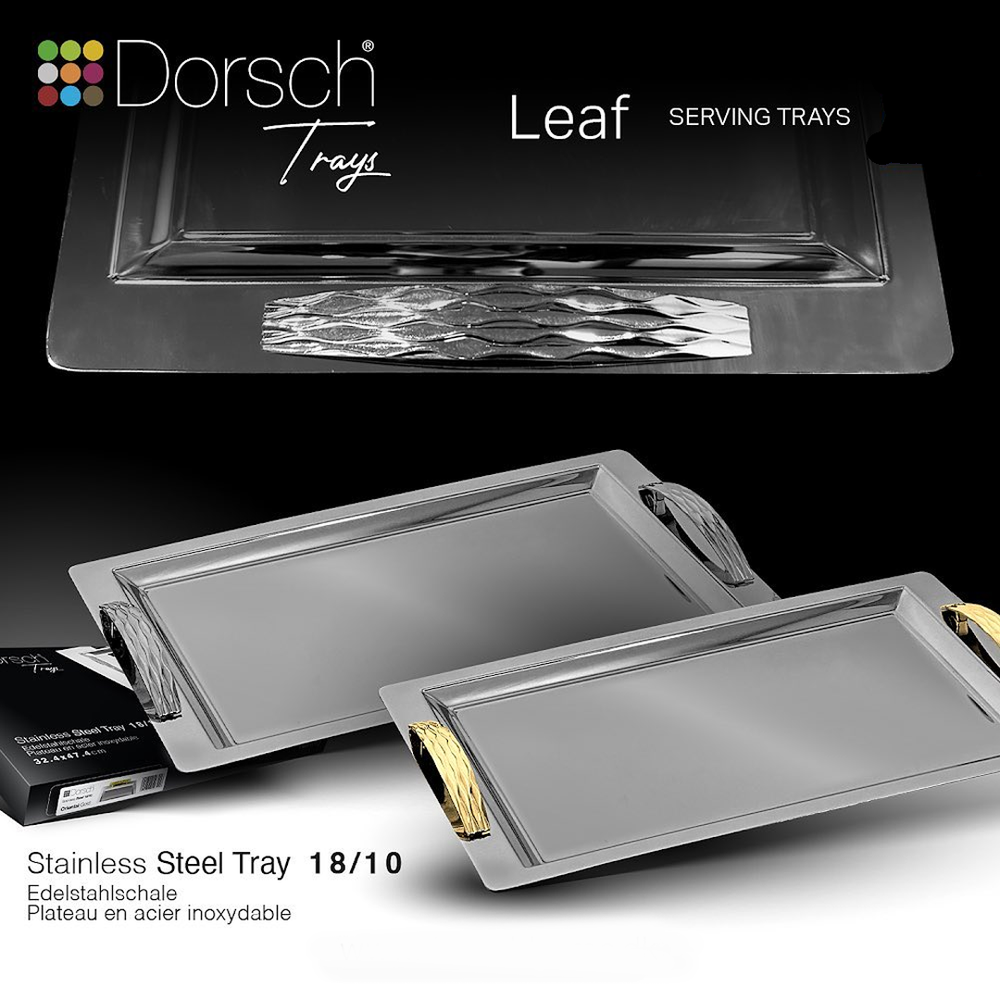 Leaf Serving Tray - Stainless Steel, Gold & Silver Options