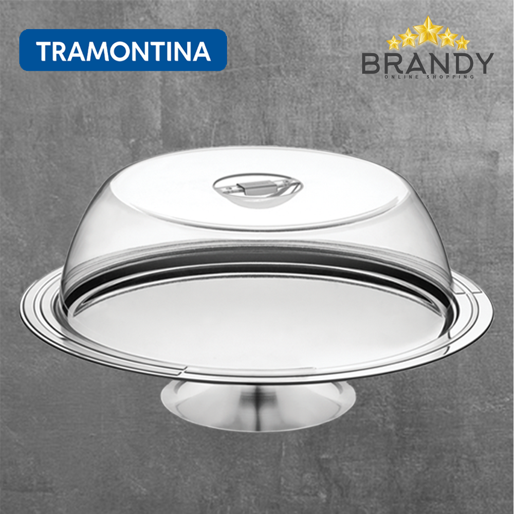 Ciclo Cake Stand With Cover, Stainless Steel & Acrylic
