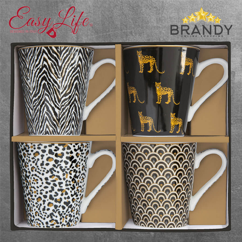 Savana Porcelain Mugs Set of 4 - 300ml
