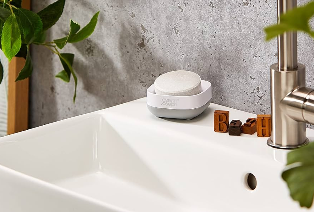 Slim Compact Light Grey Soap Dish