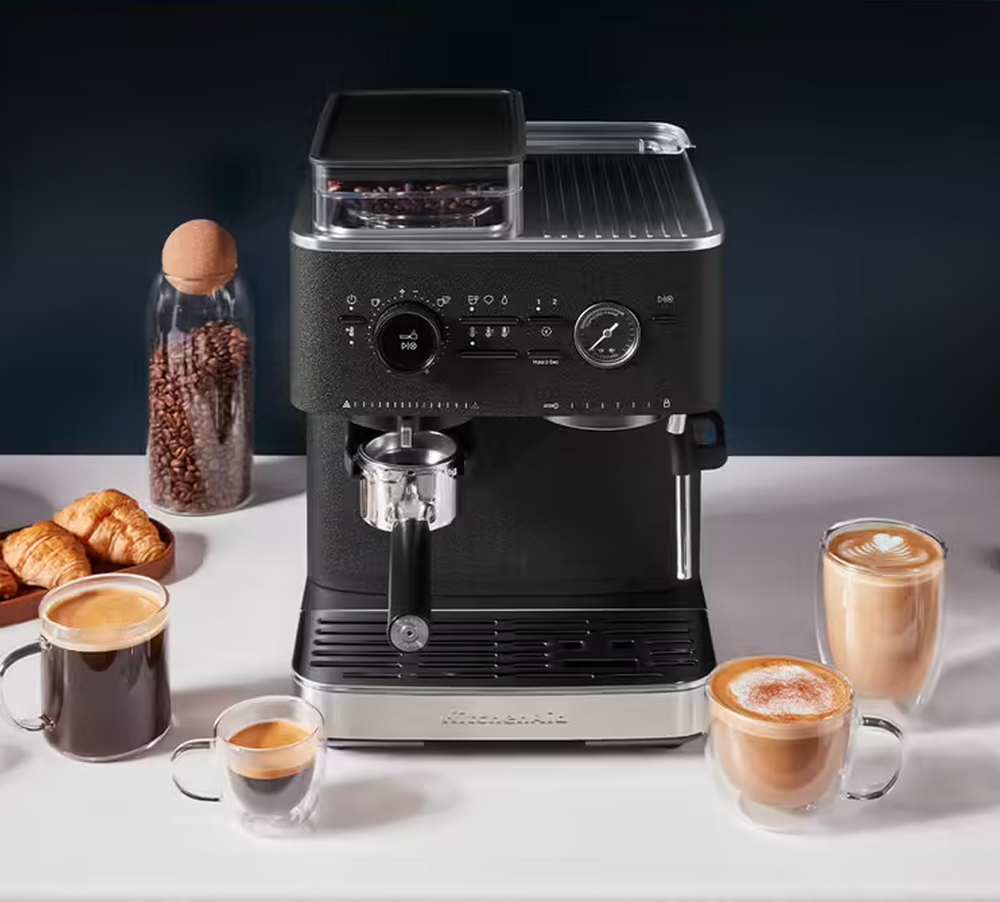 KitchenAid Semi - Automatic Espresso Machine with Grinder - Cast Iron Black