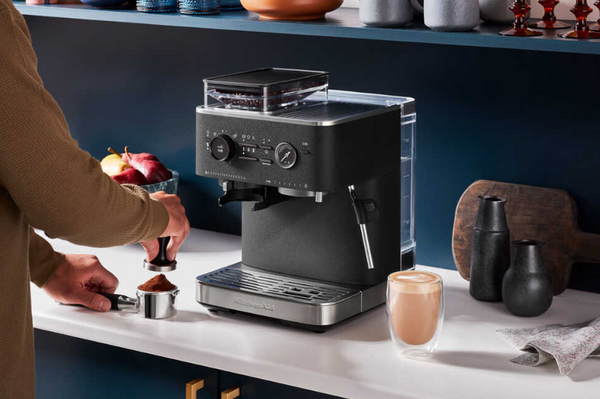KitchenAid Semi - Automatic Espresso Machine with Grinder - Cast Iron Black