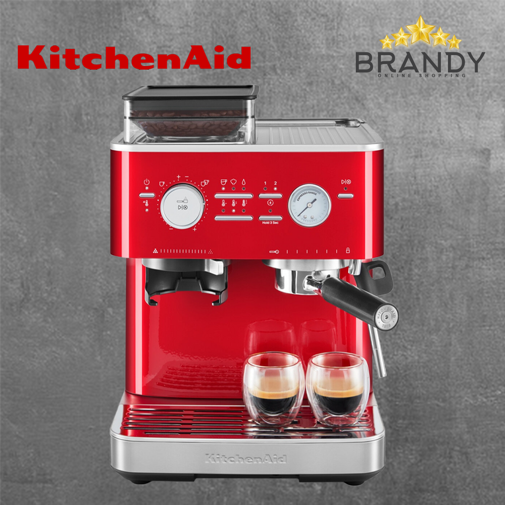KitchenAid Semi - Automatic Espresso Machine with Grinder - Candy Apple Red