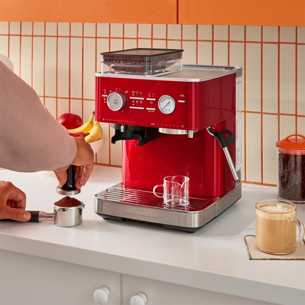 KitchenAid Semi - Automatic Espresso Machine with Grinder - Candy Apple Red