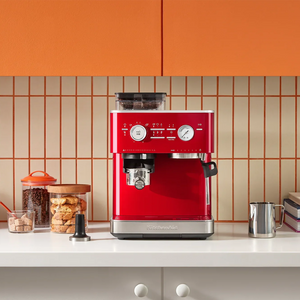 KitchenAid Semi - Automatic Espresso Machine with Grinder - Candy Apple Red