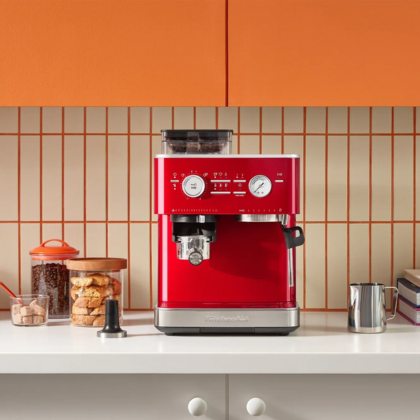 KitchenAid Semi - Automatic Espresso Machine with Grinder - Candy Apple Red