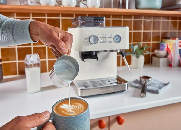 KitchenAid Semi - Automatic Espresso Machine with Grinder - Porcelain White