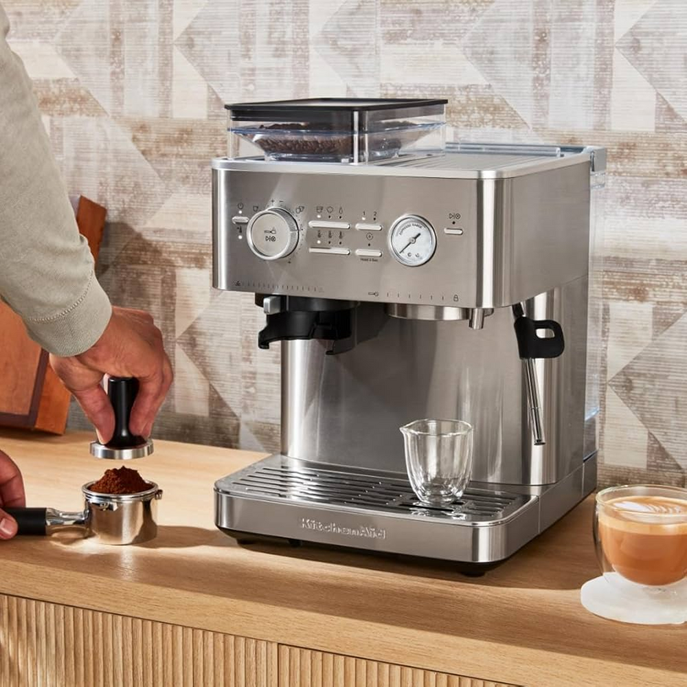 KitchenAid Semi - Automatic Espresso Machine with Grinder - Stainless Steel