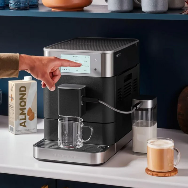 KitchenAid Fully Automatic Espresso Machine with Grinder & Milk Base - Cast Iron Black