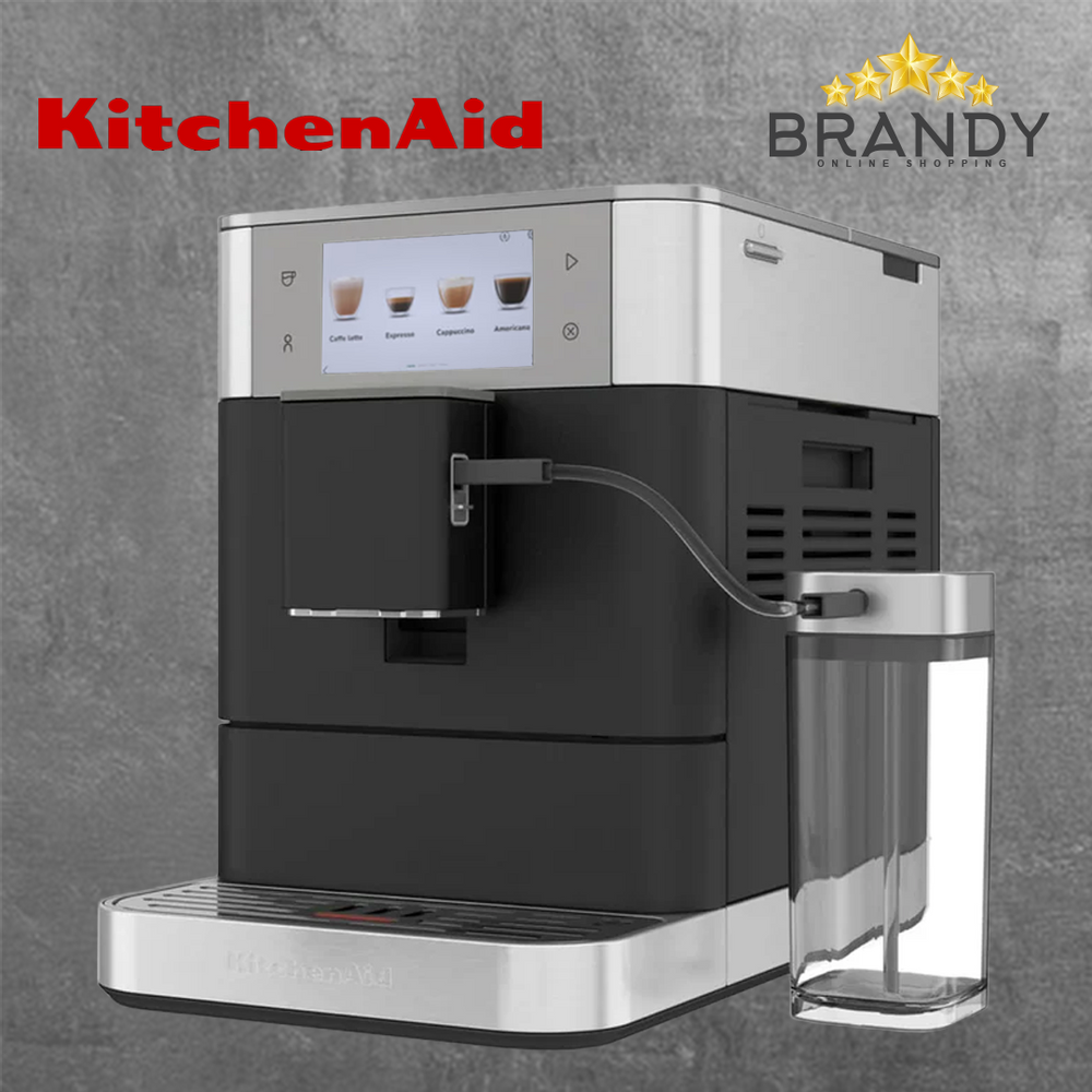 KitchenAid Fully Automatic Espresso Machine with Grinder & Milk Base - Cast Iron Black