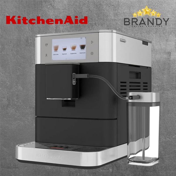 KitchenAid Fully Automatic Espresso Machine with Grinder & Milk Base - Cast Iron Black