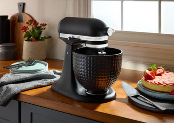 KitchenAid Special Edition Artisan Stand Mixer 4.7 L with Hammered Ceramic Bowl 5KSM156CXEBK Monochrome Black