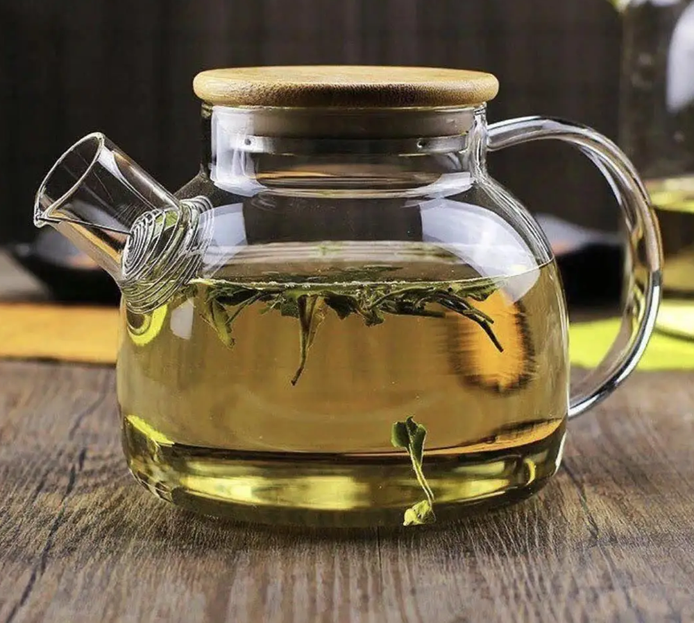 Glass Tea Pot 1500ml with Bamboo Lid