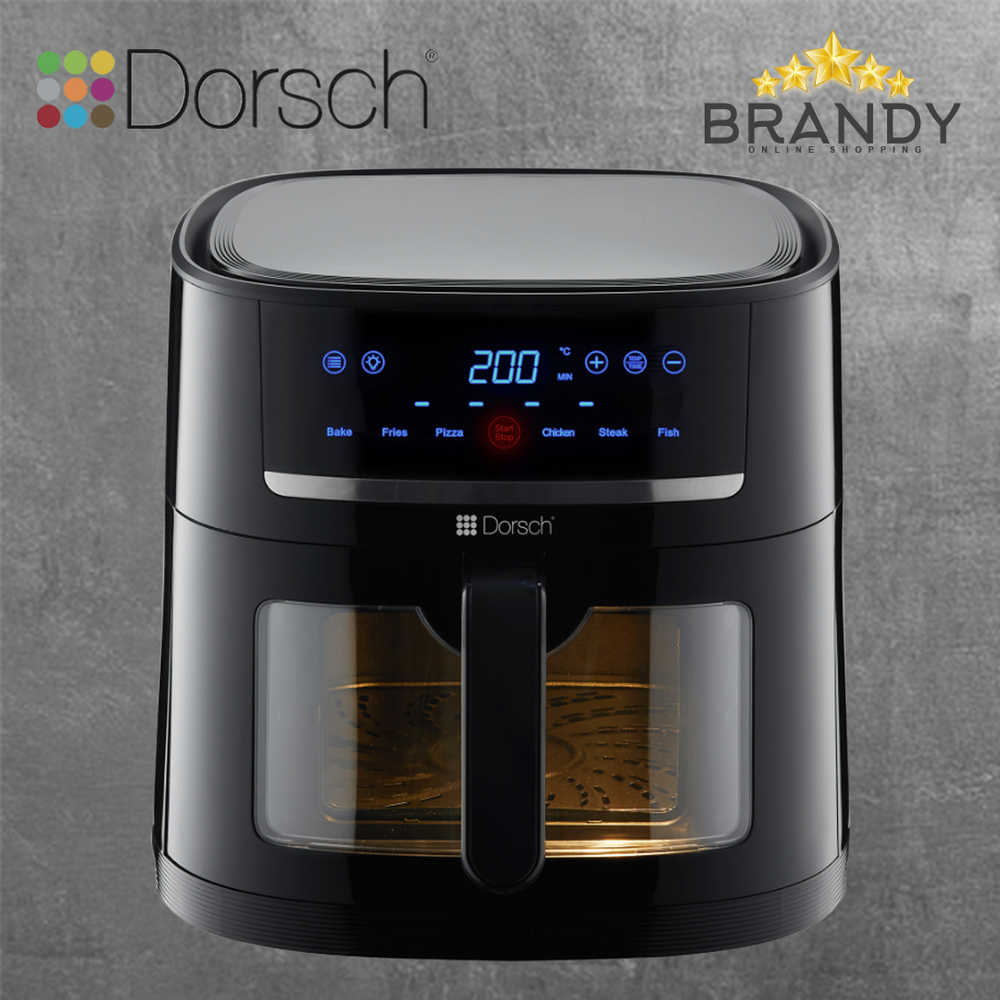 Dorsch AF-600 Air Fryer Digital XXL 8L Glass Window 1800W + Free 4 Dorsch Knives-4