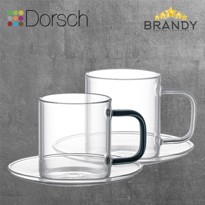 Elegance Glass Coffee Cups Set 4pcs